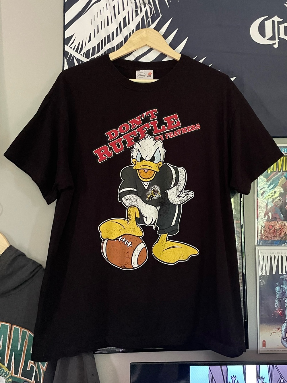 Disney CFL Donald Duck 'Don't Ruffle' Tiger Cats Football Graphic Tee